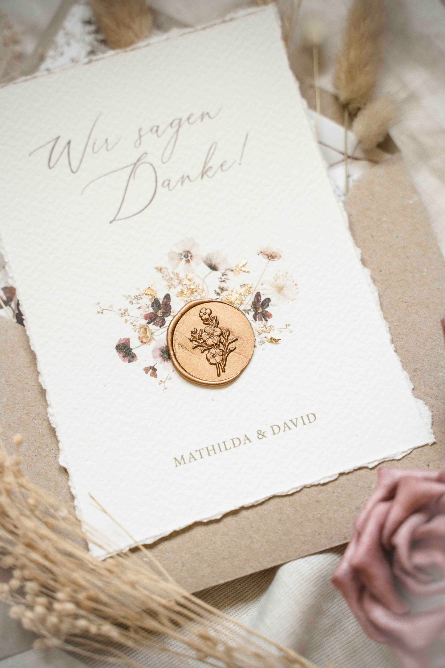 Blumige Dankeskarte "Blooming Cottage"