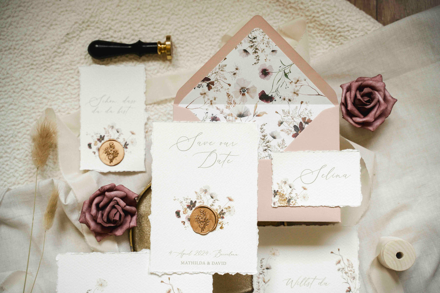 Edle Platzkarten "Blooming Cottage"