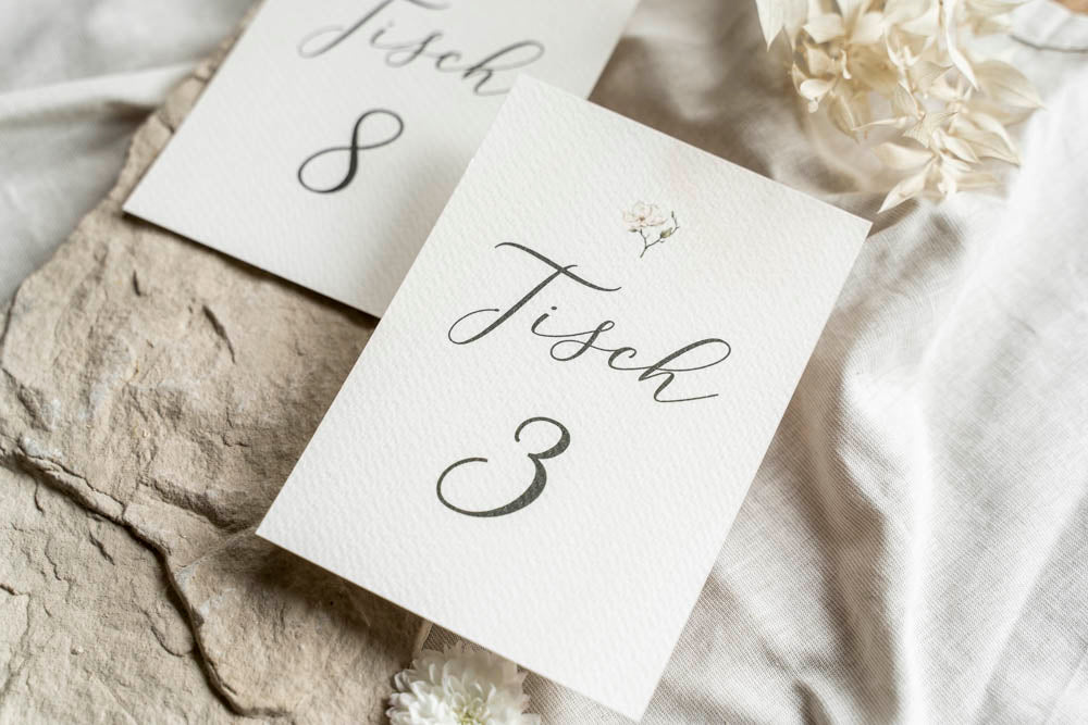 Tischnummern zur Hochzeit "Licata"