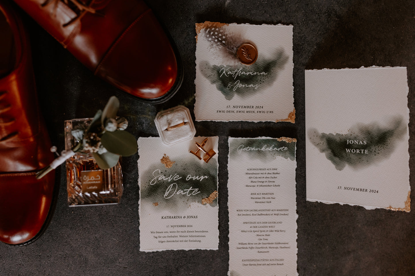 Ehegelübde / Eheversprechen - Moosgrünes Aquarell