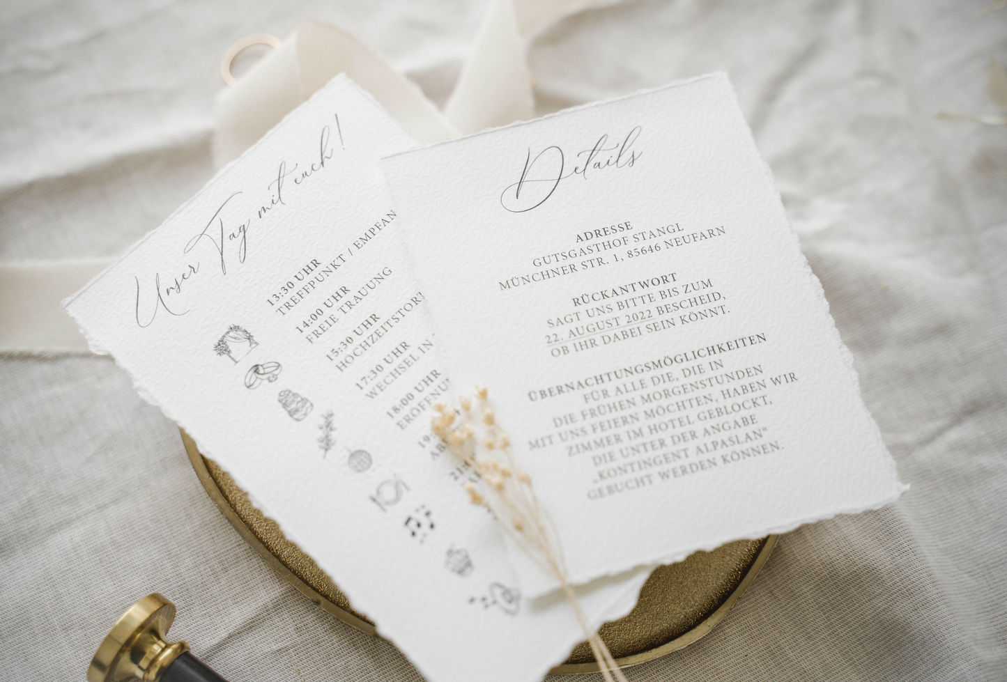 Pocketfoldkarte Serie "Garda" - Hochwertige Hochzeitspapeterie