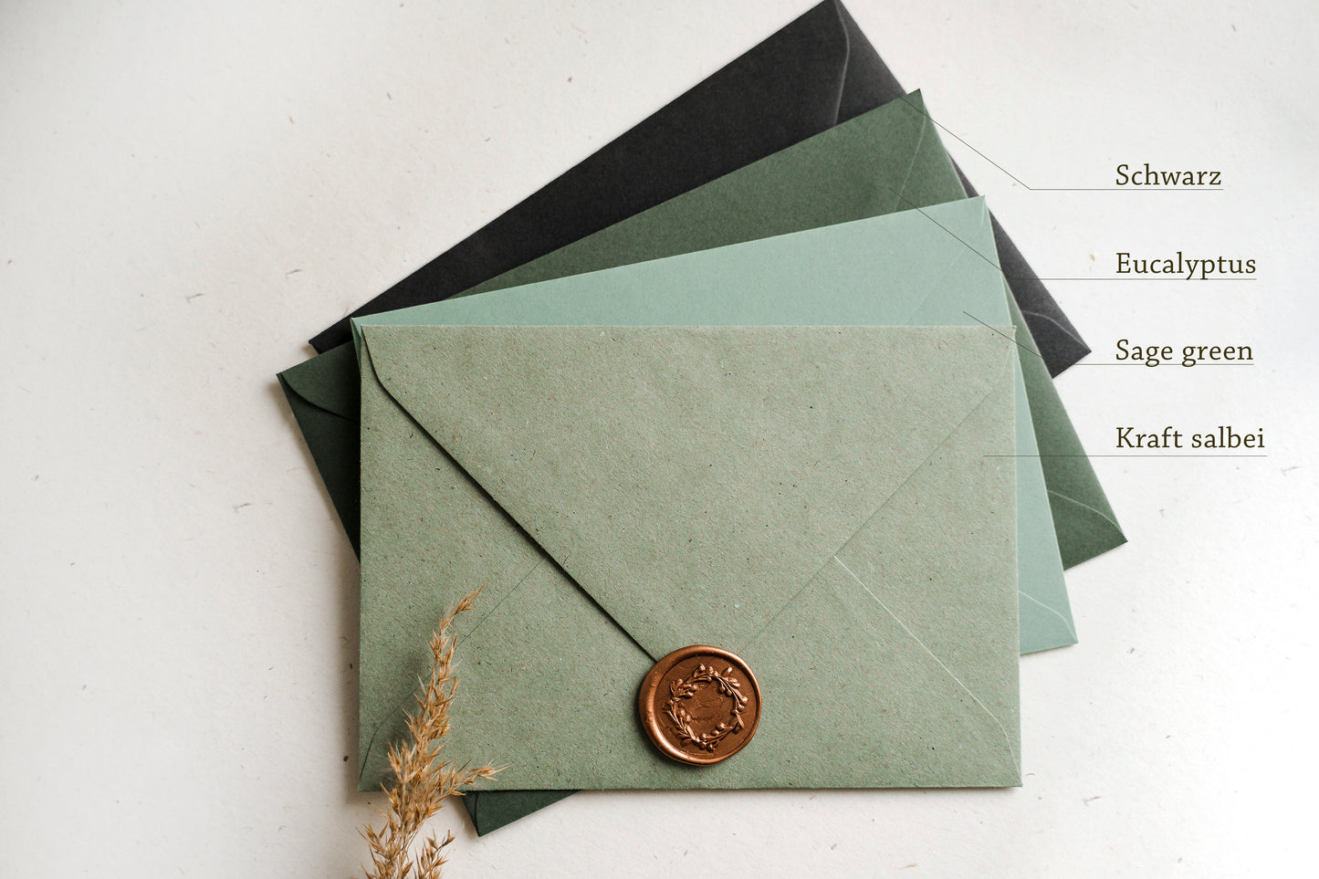 Briefumschläge grüntöne