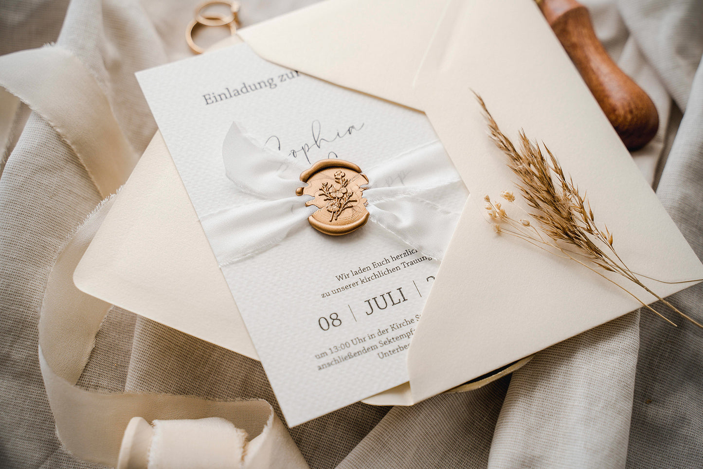 Briefumschlag Metallic Ivory