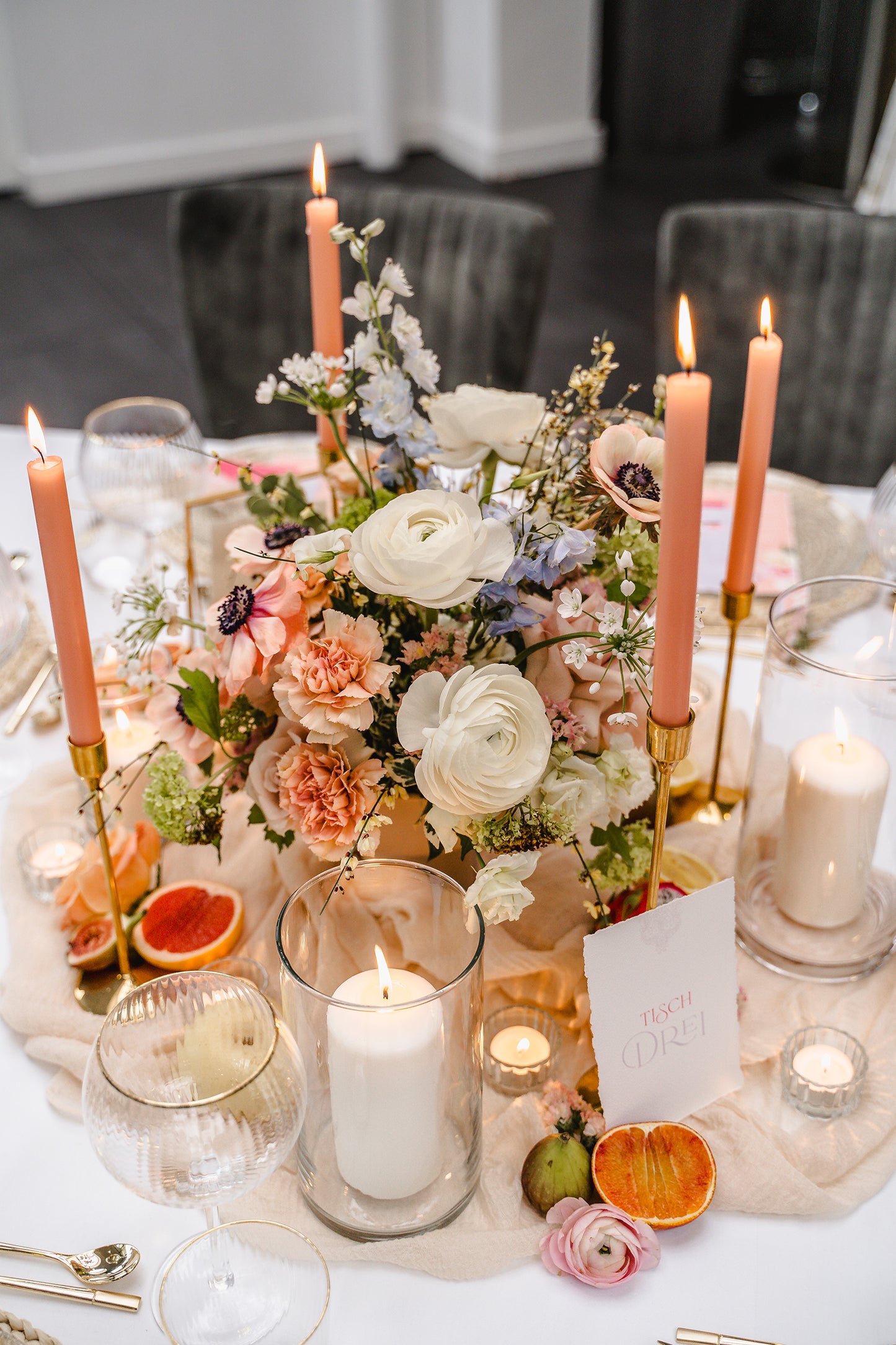 Innenfutter / Inlay für Briefumschläge mit Blumen  'Fleur de la mer' zur Hochzeit