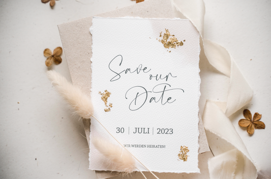 Save the Date Karte mit Blattgold 'Bari'