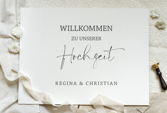 Willkommenschild zur Hochzeit im Design 'Bari'