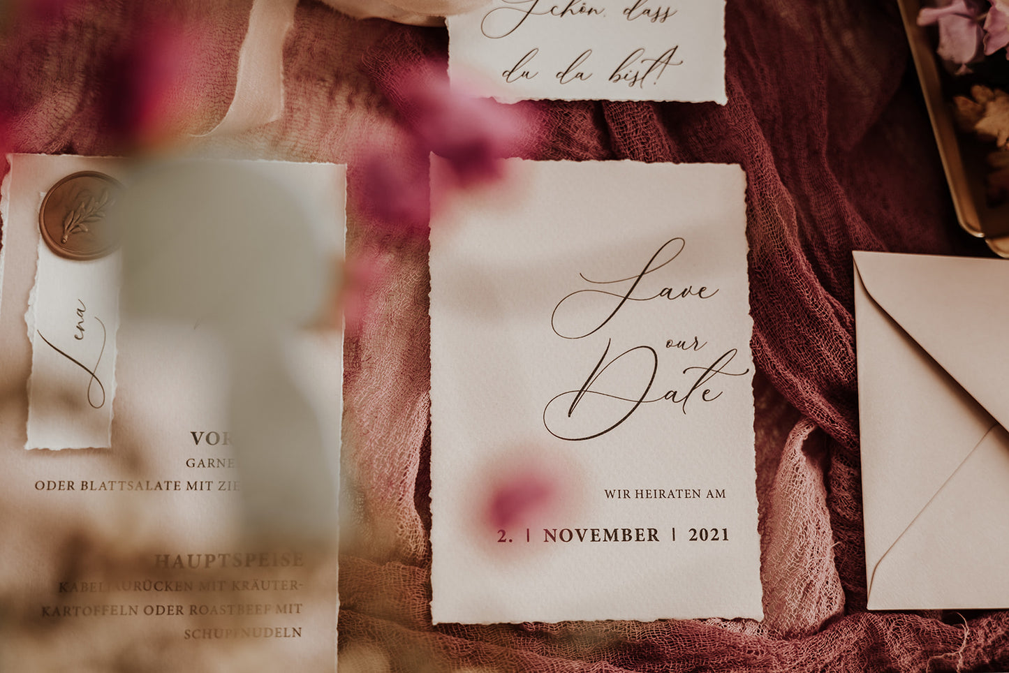 Vintage Save the Date Karte 'Candy Cotton'