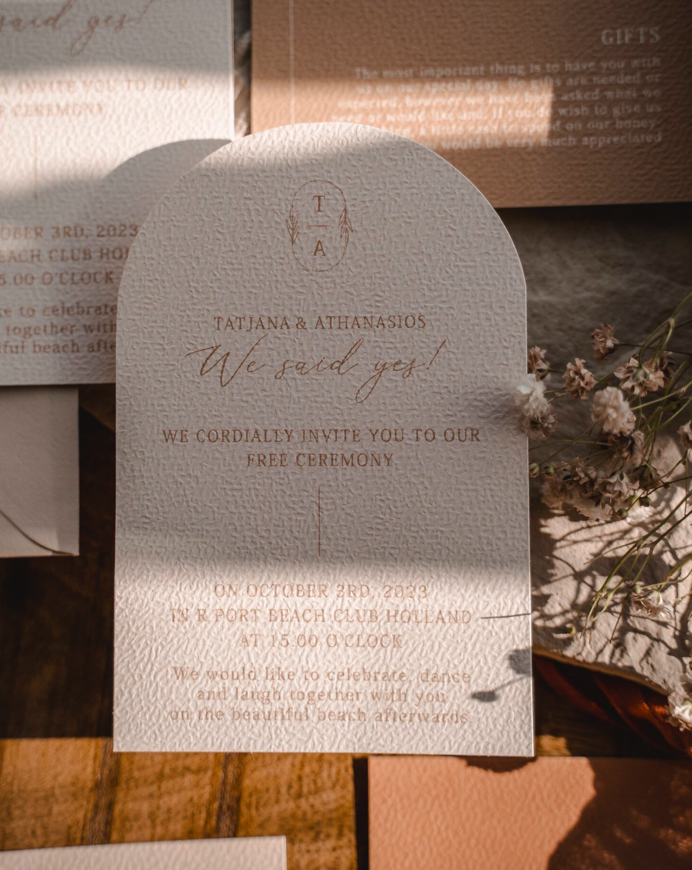 Einladungkarte 'Rusty Salt & Sea' zur Hochzeit