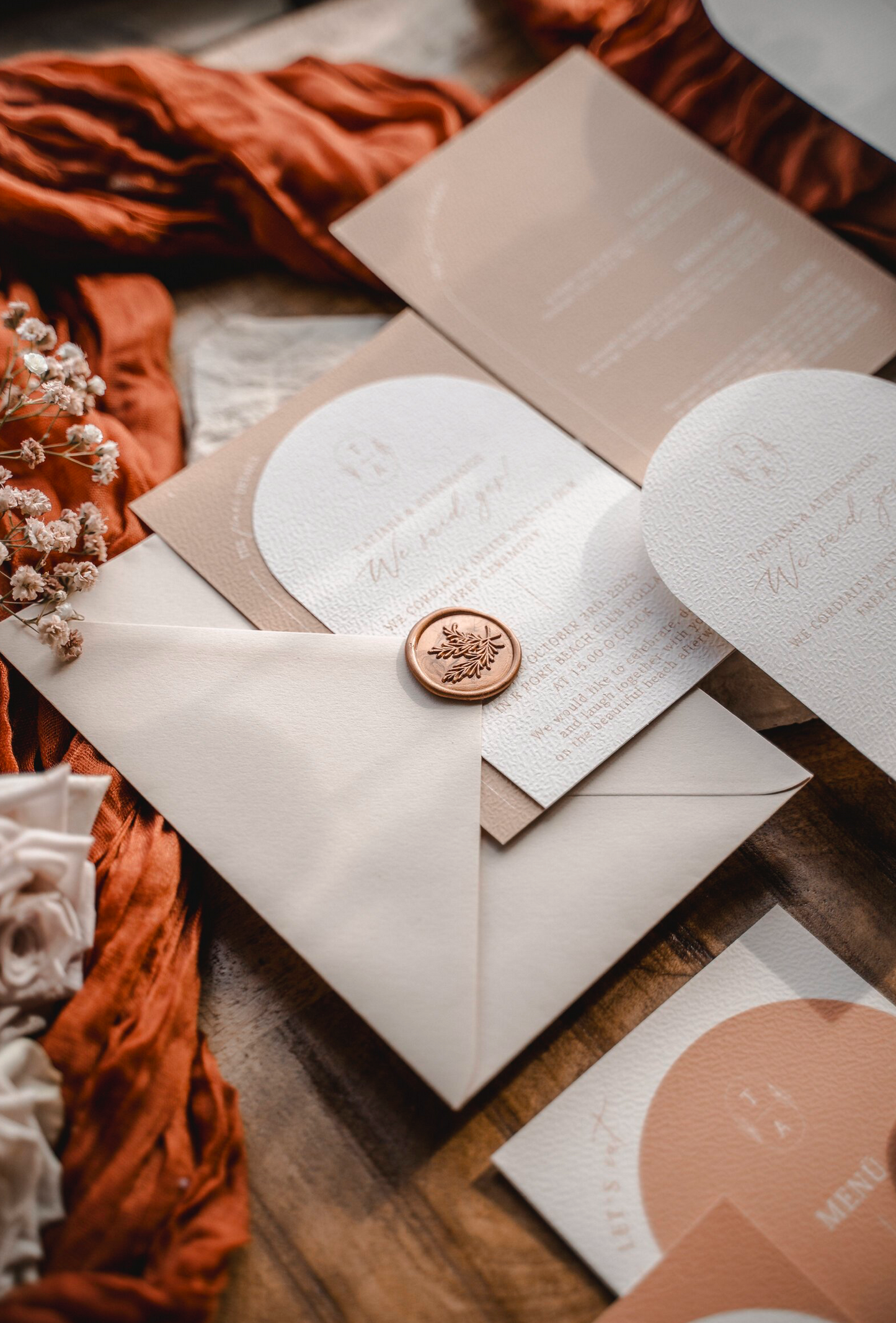 Einladungkarte 'Rusty Salt & Sea' zur Hochzeit