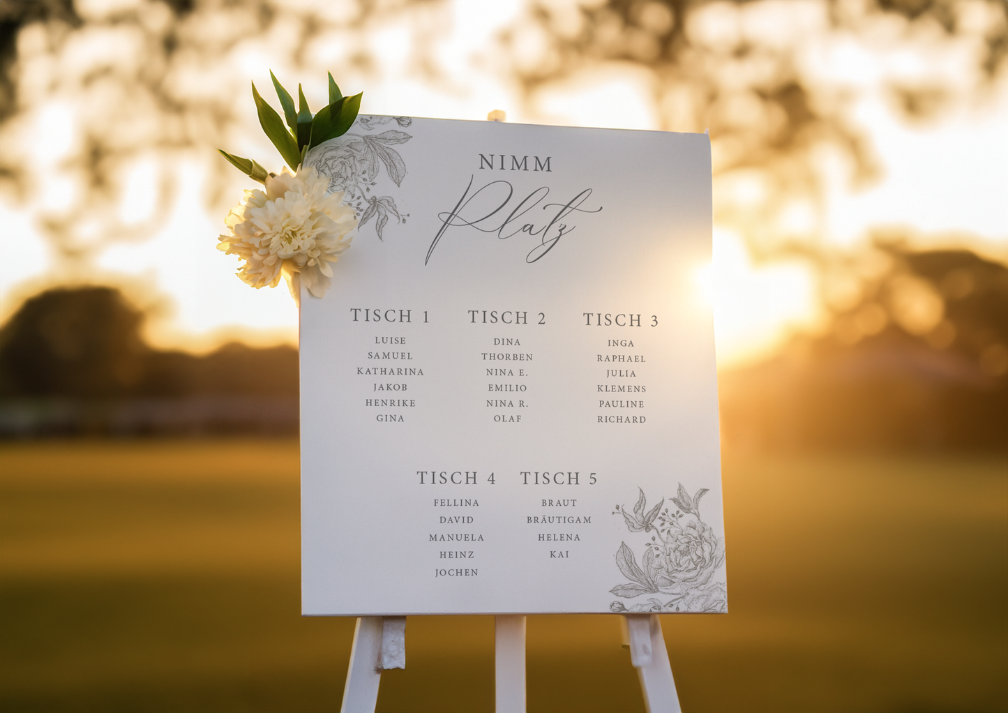 Sitzplan-Schild zur Hochzeit im Design 'Italy'